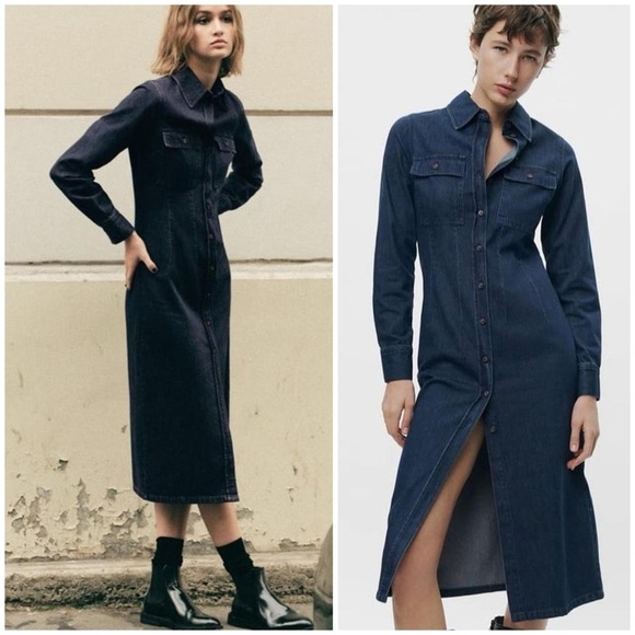 Zara Dresses & Skirts - ZARA ~ DENIM SHIRTDRESS ZW COLLECTION